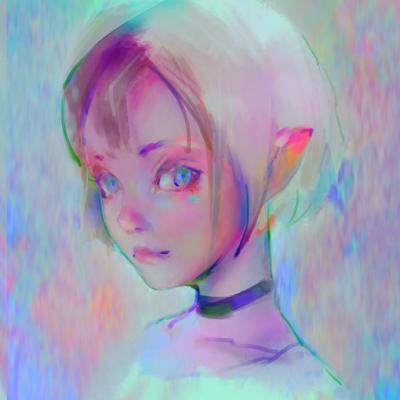 文艺彩绘女生微信头像