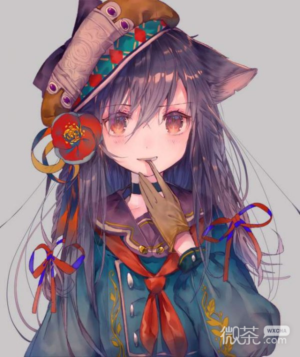 手绘动漫女生微信朋友圈配图