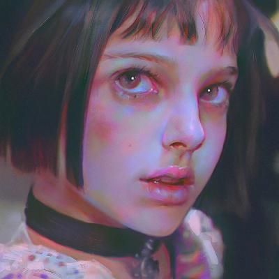 文艺彩绘女生微信头像