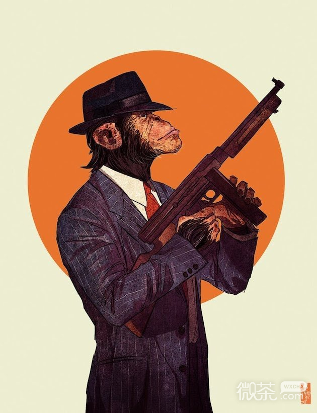 微信Kim Nguyen动物拟人插画