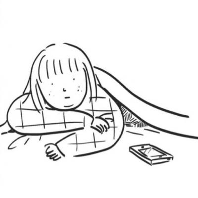 简约短发女孩微信头像