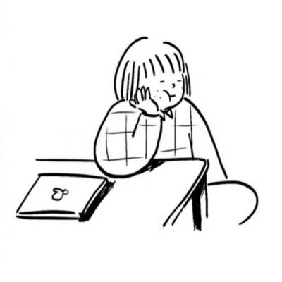 简约短发女孩微信头像