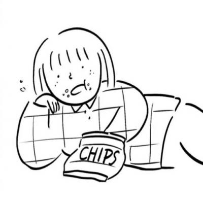 简约短发女孩微信头像