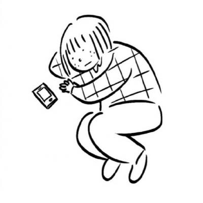 简约短发女孩微信头像