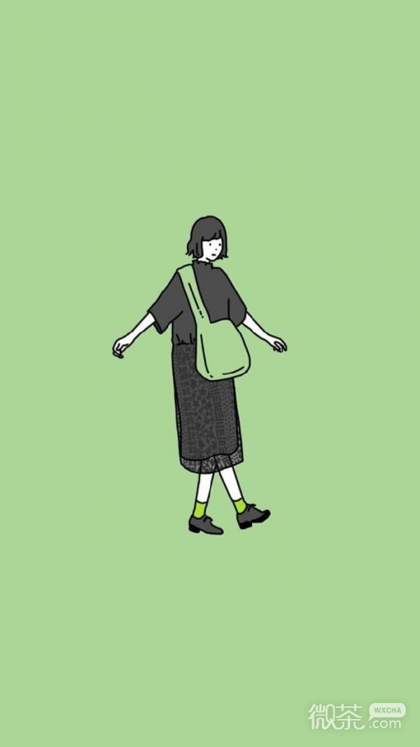 微信手绘简约女生聊天背景