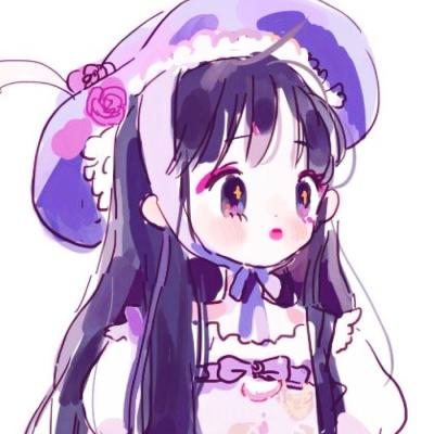微信唯美紫色动漫女生头像
