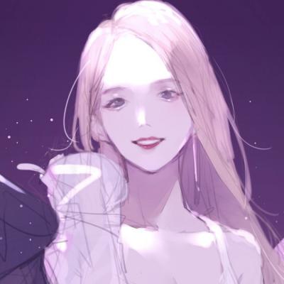 微信唯美紫色动漫女生头像