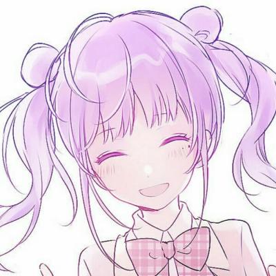 微信唯美紫色动漫女生头像