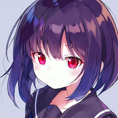 微信唯美紫色动漫女生头像