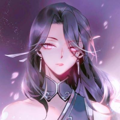 微信唯美紫色动漫女生头像