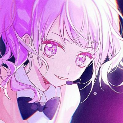 微信唯美紫色动漫女生头像