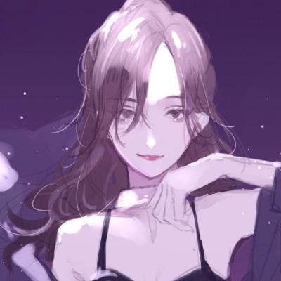 微信唯美紫色动漫女生头像
