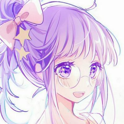 微信唯美紫色动漫女生头像