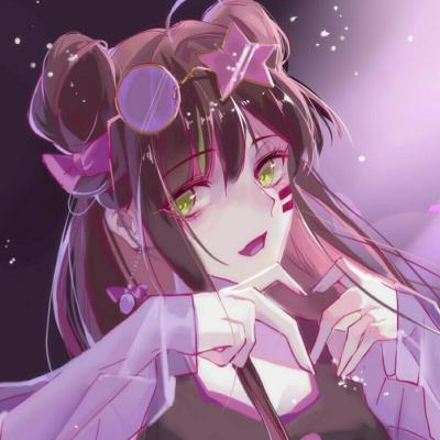 微信唯美紫色动漫女生头像