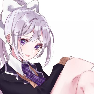 微信唯美紫色动漫女生头像