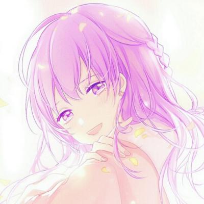 微信唯美紫色动漫女生头像