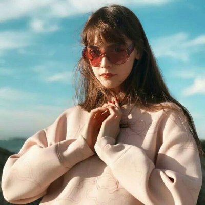微信纯色系女生头像