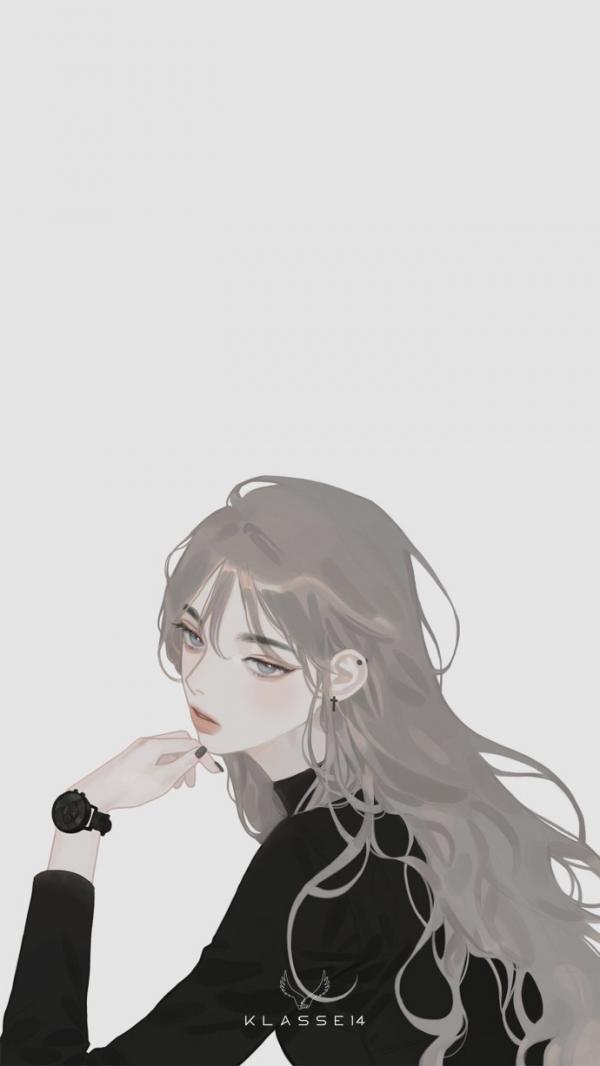 个性微信女生插画图片