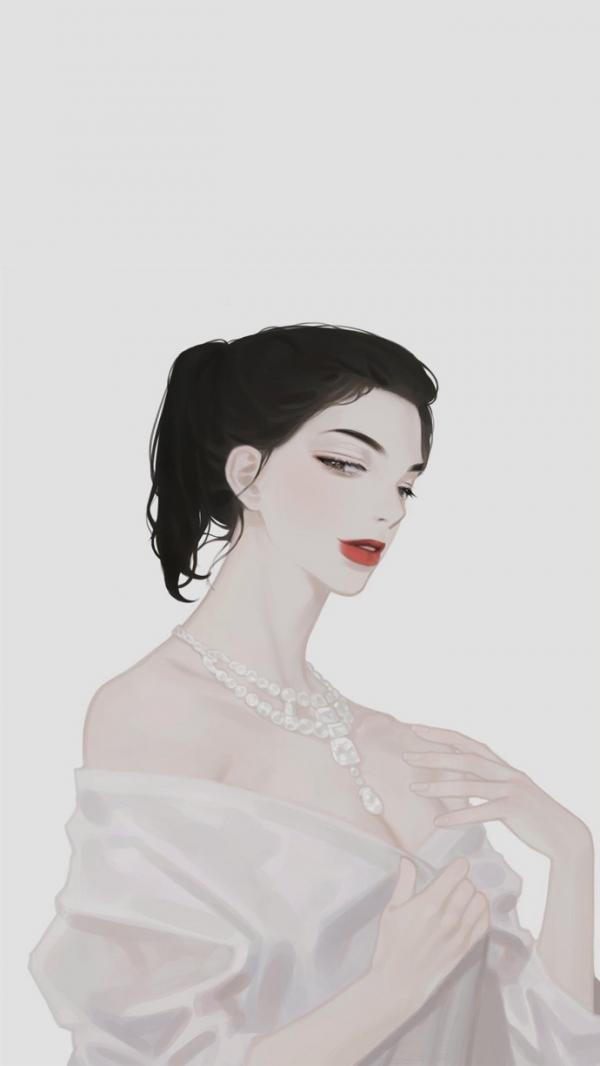 个性微信女生插画图片