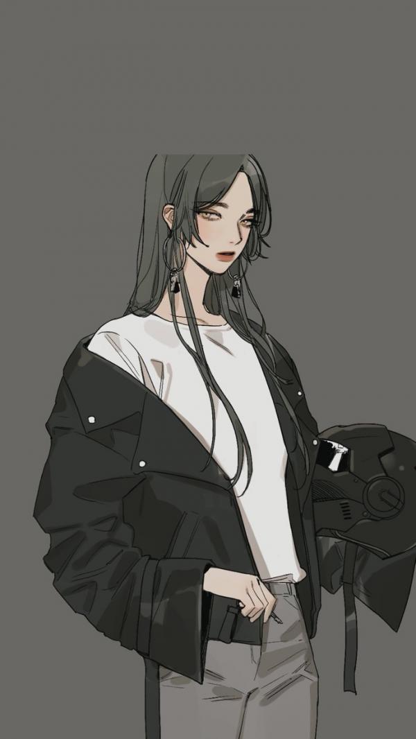 个性微信女生插画图片