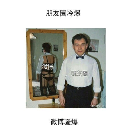 微博上的你和朋友圈上的你微信搞笑朋友圈配图