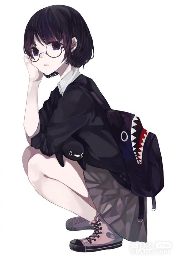 微信可爱简单二次元女生动漫图片