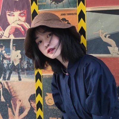 微信小清新帽子女生头像