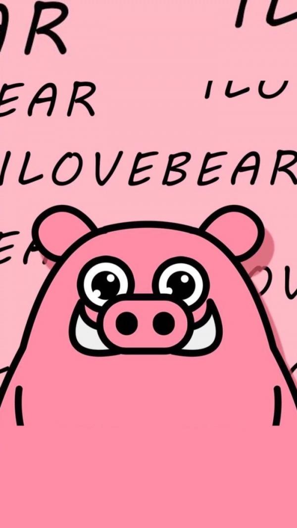 微信可爱卡通猪猪聊天背景