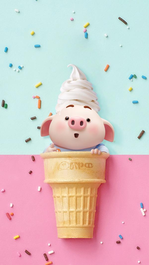 微信可爱卡通猪猪聊天背景