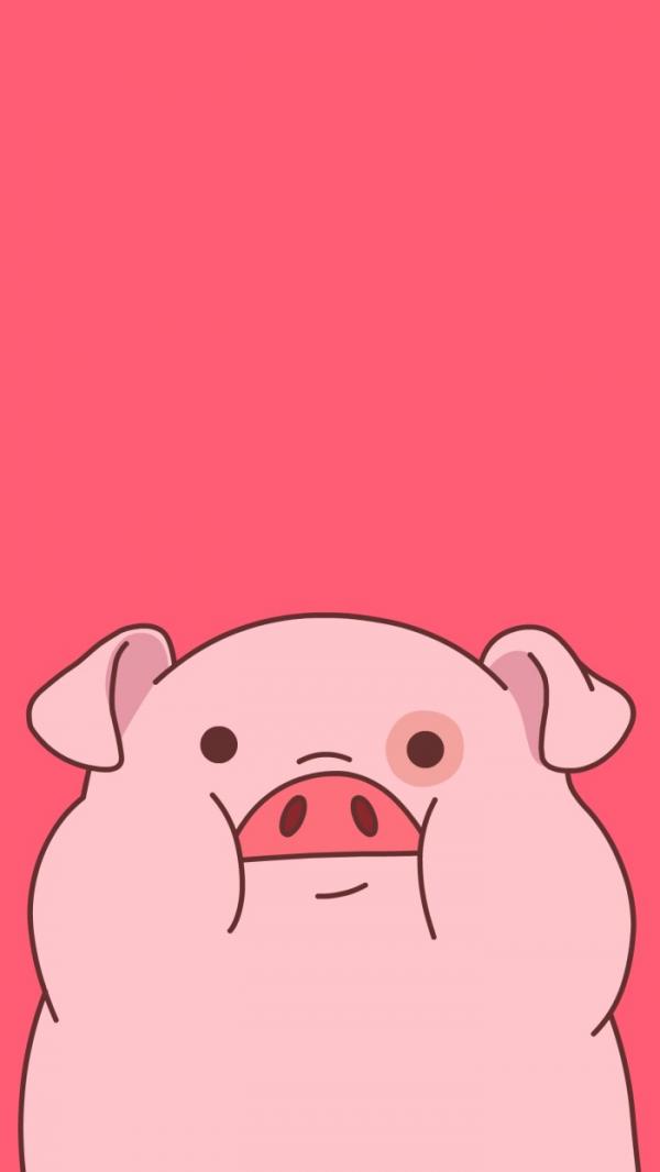 微信可爱卡通猪猪聊天背景
