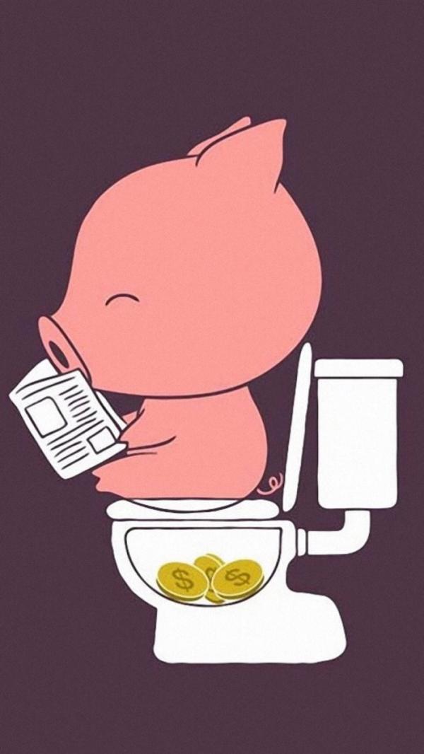 微信可爱卡通猪猪聊天背景