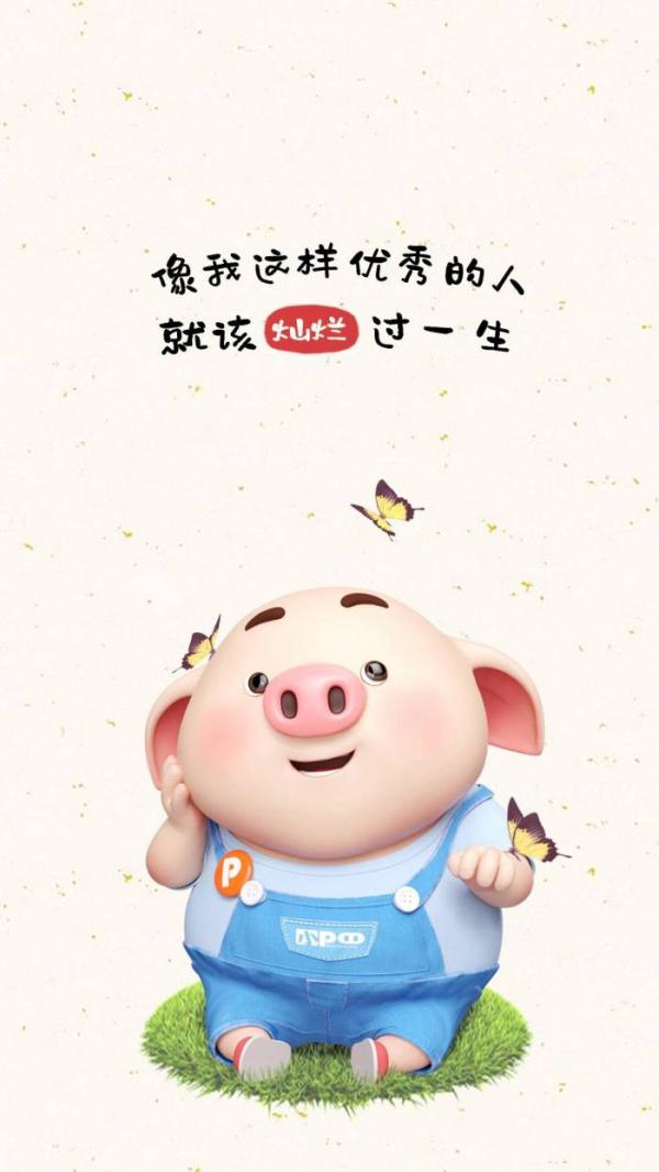 微信可爱卡通猪猪聊天背景