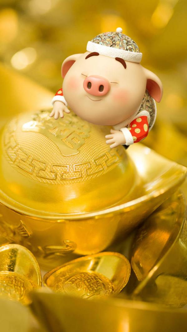 微信可爱卡通猪猪聊天背景