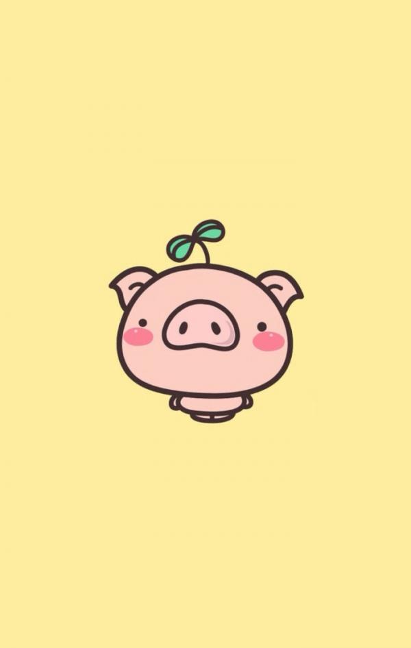 微信可爱卡通猪猪聊天背景