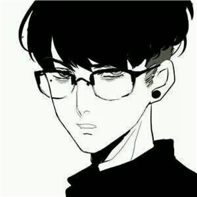 微信二次元伤感黑白男生头像