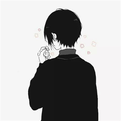 微信二次元伤感黑白男生头像