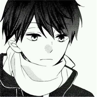 微信二次元伤感黑白男生头像