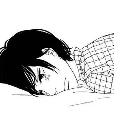 微信二次元伤感黑白男生头像