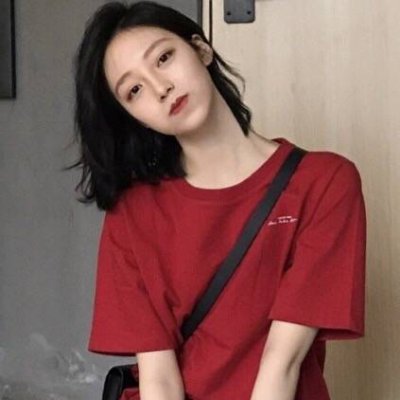 微信时尚个性红色系女生头像