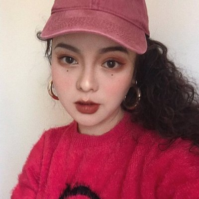 微信时尚个性红色系女生头像
