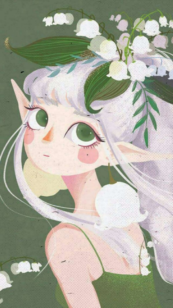 微信个简约女生插画聊天背景下载