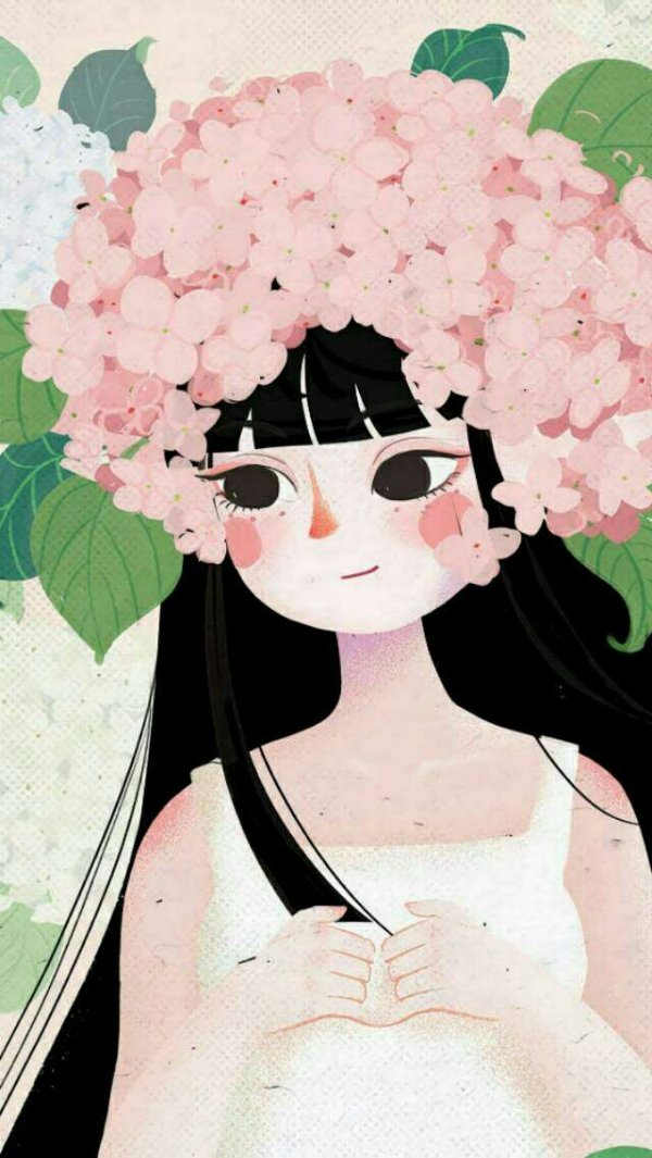 微信个简约女生插画聊天背景下载