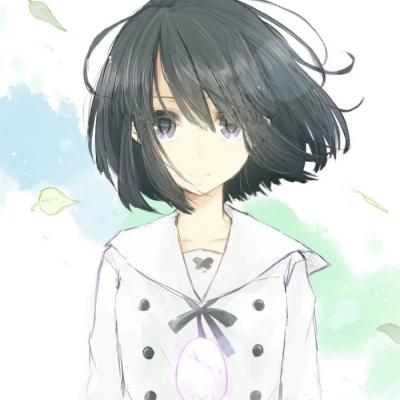 微信唯美蓝色动漫二次元女生头像