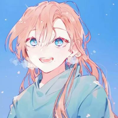 微信唯美蓝色动漫二次元女生头像