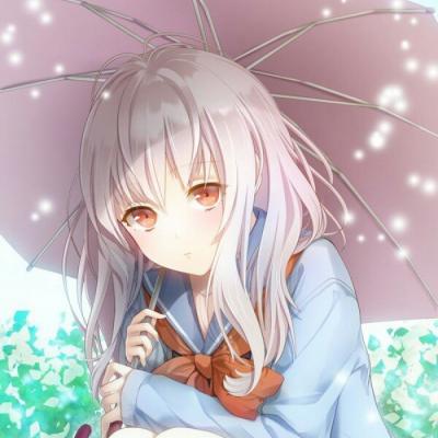 微信唯美蓝色动漫二次元女生头像