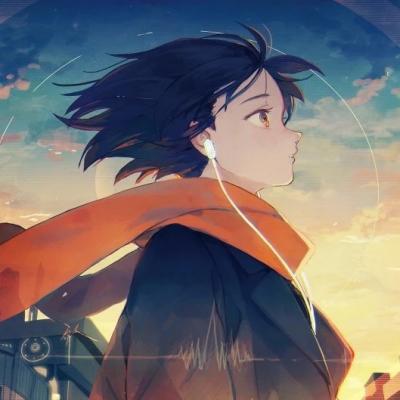微信唯美蓝色动漫二次元女生头像