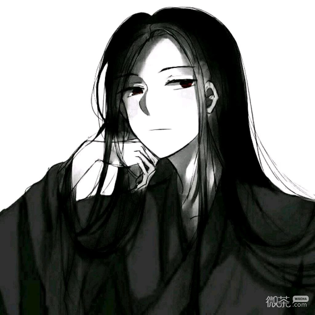 微信黑暗伤感二次元男生头像
