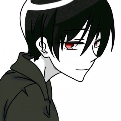 微信黑白丧系二次元男生头像