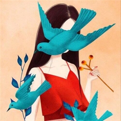 简洁时尚二次元女生微信头像