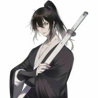 微信黑白丧系二次元男生头像